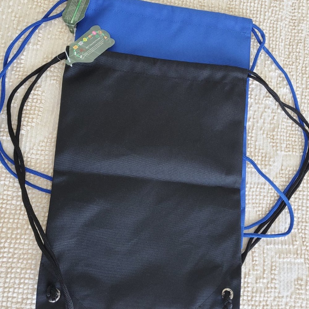 Two Draw String  Blue/Black  Backpacks - Picture 6 of 6